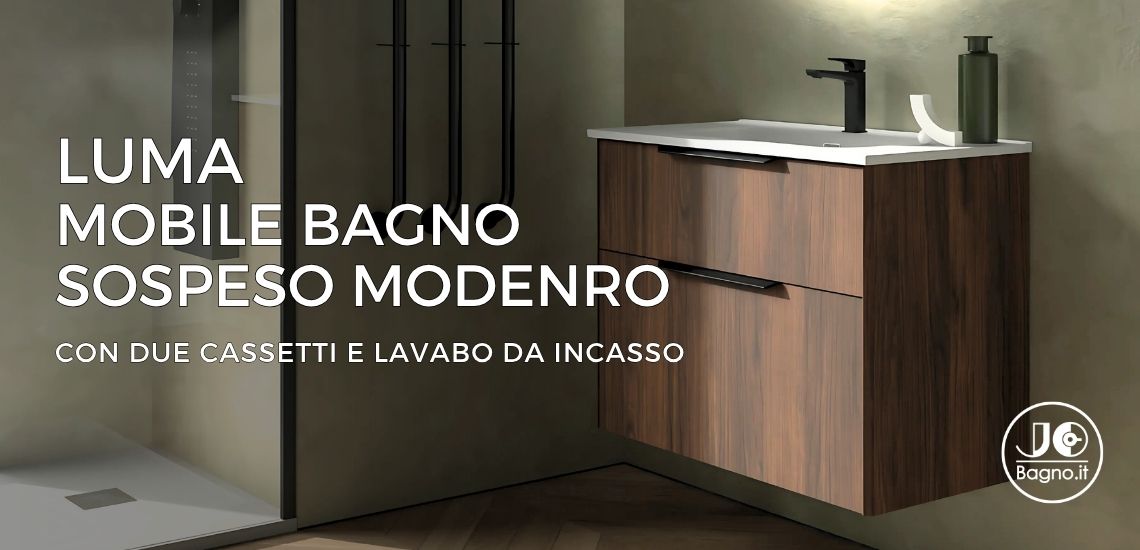 mobile bagno sospeso moderno con lavabo da incasso LUMA