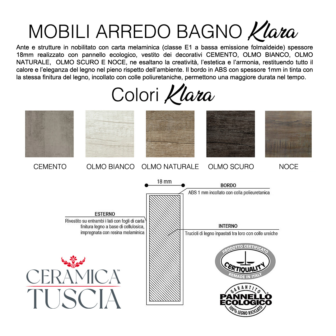 Mobile Bagno TRENDY 100 cm con 3 Cassetti 4 Piedini Lavabo unitop