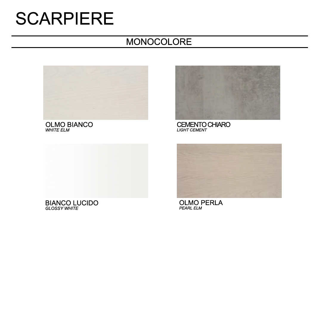 SCARPIERA BASSA 2 ANTE RIBALTA h81*63*24 SALVASPAZIO SLIM MODERNA BIANCO  PERLA