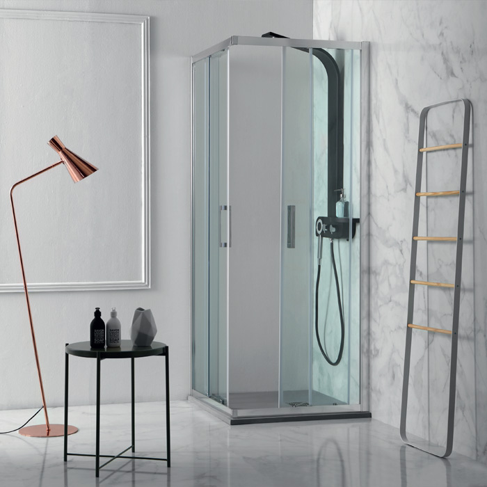 Cabina Doccia 80x80 Offerte.Box Doccia 80x80 Angolare Quadrato Scorrevole Flex Offerta