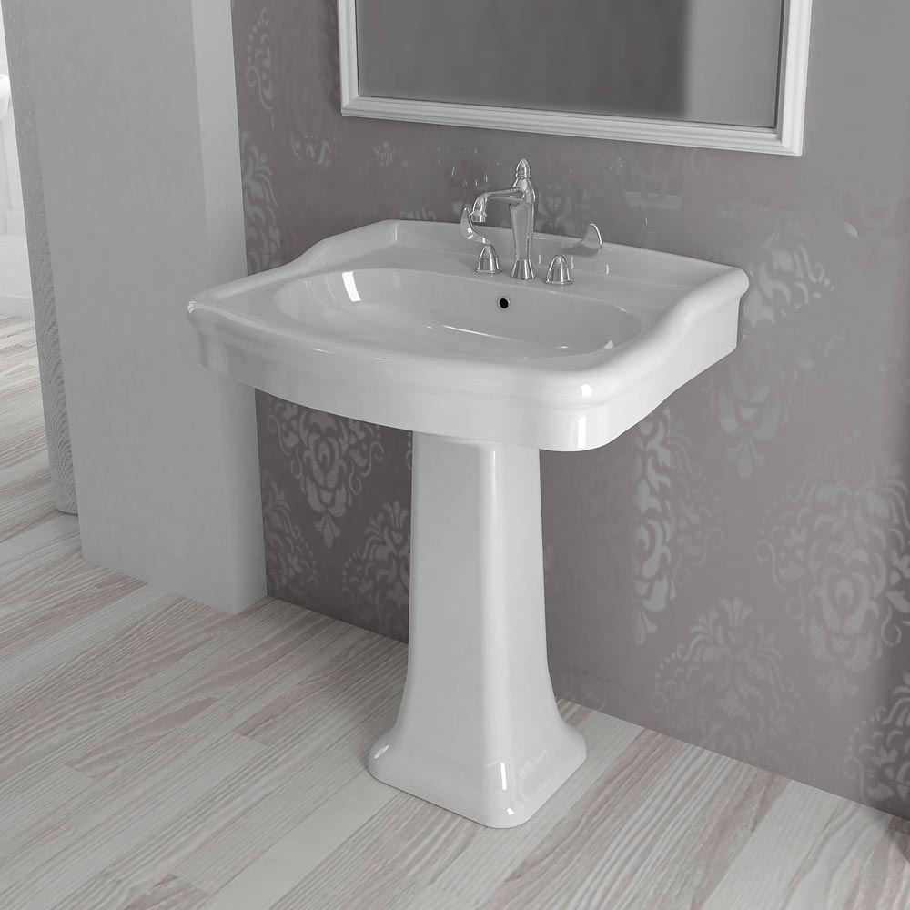 Ceramica Hidra Civita Castellana.Lavabo Su Colonna 72x59 Armonia