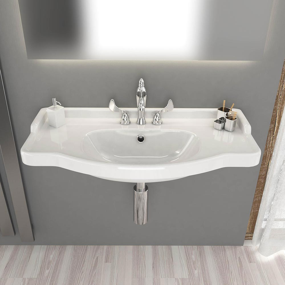 Ceramica Dolomite Piatto Doccia Onda.Consolle Sospesa 86x54 Onda In Ceramica