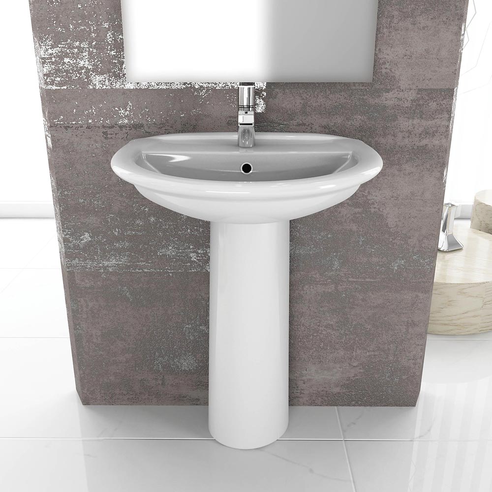 Lavandino A Colonna Bagno.Lavabo Su Colonna 65x51 Oxa In Ceramica