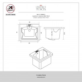 Lavatoio in Ceramica NILO 46x51  Tecnica