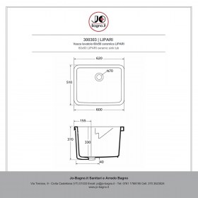 Vasca lavatoio 60x50 Lipari - Tecnica
