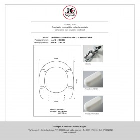 Copriwater poliestere colato bianco lato chiuso Ego Ceramica Jumbo