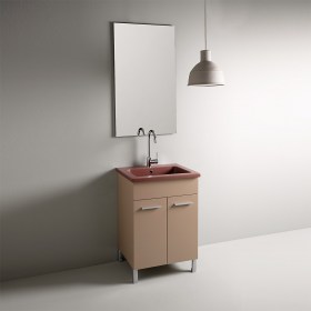 Lavatoio YORK Rosso Porpora Opaco con mobile MDF Laccato