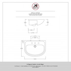  Lavabo Semincasso Apollo 66 Art Ceram tecnica