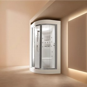 Cabina doccia multifunzione 100 x 100 angolare semicircolare ACQUAZZURRA