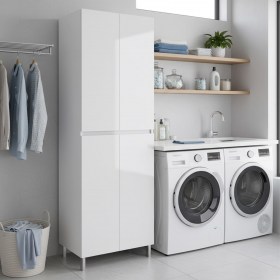 Colonna bagno a terra 60x37xh180 due ante sopra e sotto bianco lucido