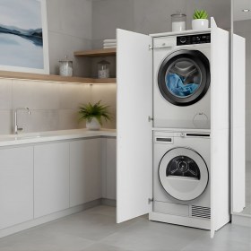 Colonna lavatrice-asciugatrice 70x70 con ante aperte