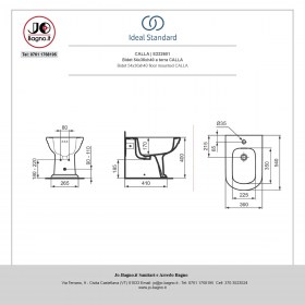  Bidet a terra CALLA tecnica - Ideal Standard