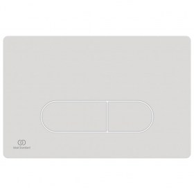 Placca di comando bianca per cassette di scarico Oleas M1 con doppio pulsante 