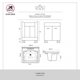 J07103S - tecnica mobile athena 60x50 vasca pvc