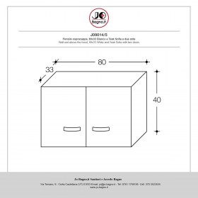 Pensile per Cucina sopracappa 80x33xh40 due ante