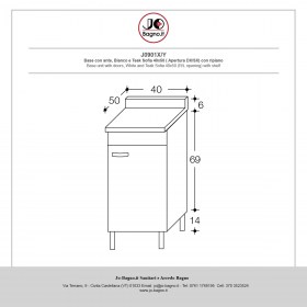 Base cucina 40x50 con anta con ripiano interno - Tecnica