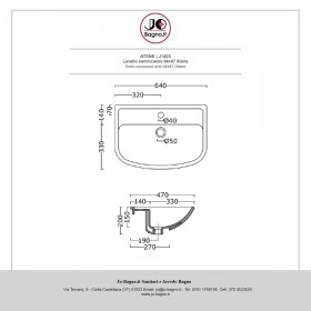 Lavabo semincasso Atene 64x47 cm tecnica