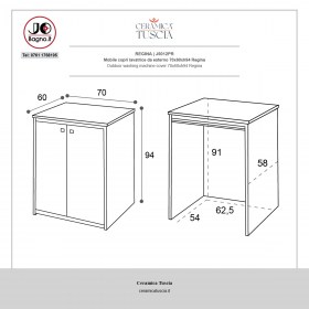 Mobile copri lavatrice esterno 70x60 TECNICA