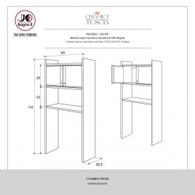 Mobile sopra lavatrice ripiani armadio PVC H 165