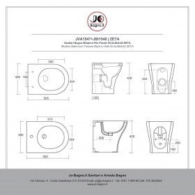 Wc Bidet a terra filomuro Zeta scheda tecnica