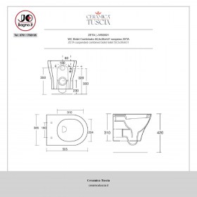 WC/bidet combinato sospeso Zeta - tecnica