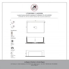 Lavello Cucina ceramica 76 x 48 LAGOON Jo-Bagno.it - Tecnica