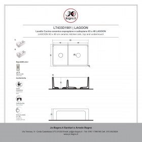 Lavello Cucina ceramica 83 x 48 LAGOON 33" - Tecnica