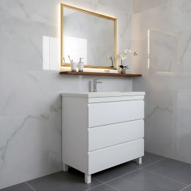 Lavabo integrato su mobile massello Tania