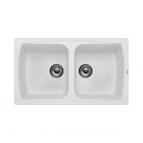 Lavello Cucina Fragranite 86x50 reversibile doppia vasca - Bianco
