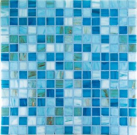 M20 Azzurro Mix  Mosaico in Pasta di Vetro PROJECT PLUS e BRONZE MIX