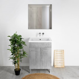 Mobile Domina Mix cemento 60x51 con Vasca in Ceramica YORK