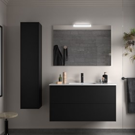 Mobile bagno con lavabo e cassetti 99,7x45xh54 cm Nero Satinato