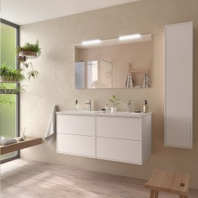 Mobile bagno con lavabo e cassetti 119,6x45xh54 cm Bianco Satinato