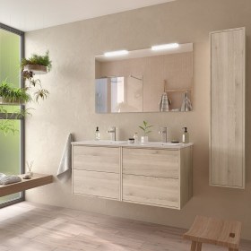 Mobile bagno con lavabo e cassetti 119,6x45xh54 cm Naturale