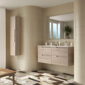 Mobile bagno con lavabo integrato e cassetti 119,7x45xh54 cm Naturale