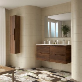 Mobile bagno con lavabo integrato e cassetti 119,7x45xh54 cm Noce Maya