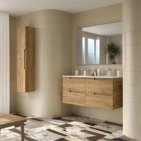 Mobile bagno con lavabo integrato e cassetti 119,7x45xh54 cm Rovere Africa