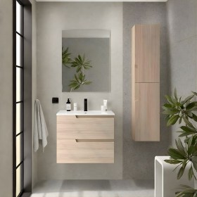 Mobile bagno con lavabo integrato e cassetti 59,8x45xh54 cm Naturale