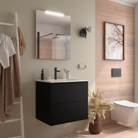 Mobile bagno con lavabo e cassetti 59,8x45xh54 cm Nero Satinato