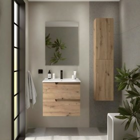 Mobile bagno con lavabo integrato e cassetti 59,8x45xh54 cm Rovere Africa