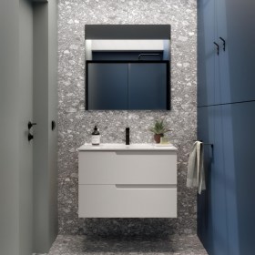 Mobile bagno con lavabo integrato e cassetti 79,7x45xh54 cm Bianco Satinato