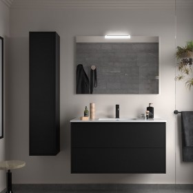 Mobile bagno con lavabo e cassetti 79,7x45xh54 cm Nero Satinato