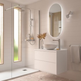 Mobile bagno con lavabo e cassetti 79,7x45xh54 cm Bianco Satinato