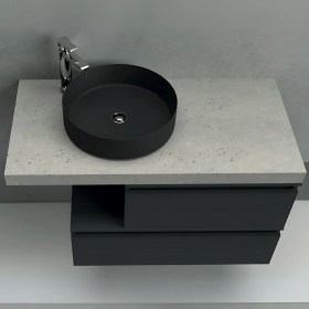 Composizione bagno lavabo da appoggio con mensola e cassettone Ninfa