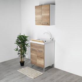 Mobile lavatoio 60x50 Mix Wood vasca in ceramica
