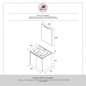 Mobile bagno con lavabo e ante NOYAN - Tecnica