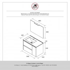 Mobile Bagno Verde Satinato con Lavabo Decentrato NOYAN