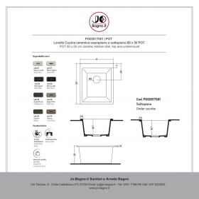 Lavello Cucina ceramica 41 x 51 POT  Jo-Bagno.it - Tecnica