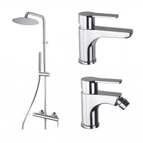 Set soffione miscelatore doccetta rubinetto lavabo e bidet SPRINT