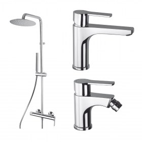 Set soffione miscelatore doccetta rubinetto lavabo e bidet SPRINT